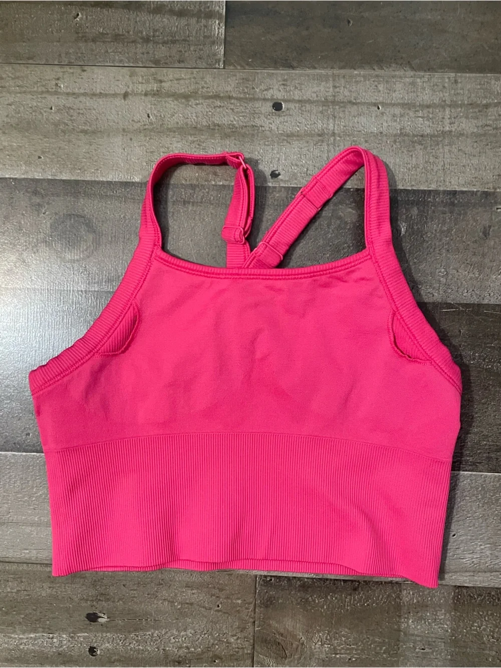 ALO Yoga Hot Pink Ribbed Sports Bra